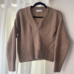 Kotn Taupe V-Neck Sweater